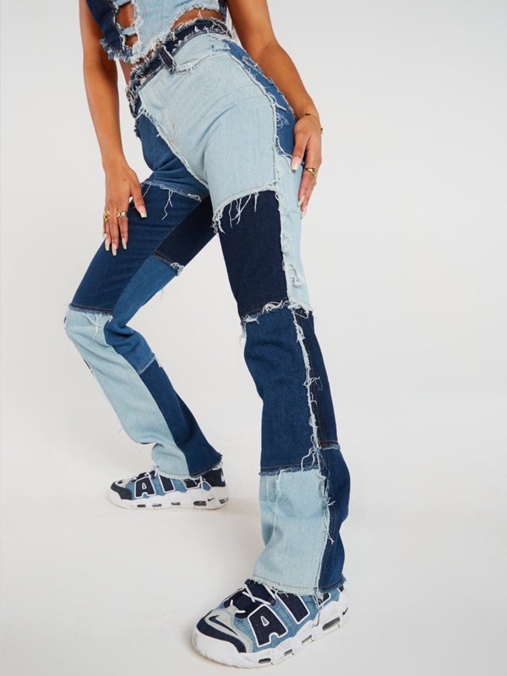JADED LONDON Patchwork Denim Boyfriend Jeans size 24